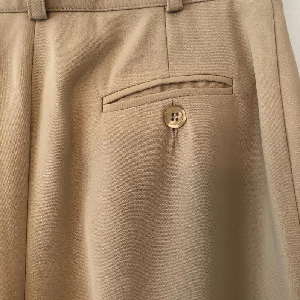 Alex New York Tailored Tan Trousers | Lined Straight Leg Pants | Size 8 - Picture 9 of 10